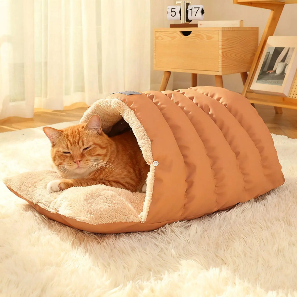 Semi-Enclosed Pet Cave Sleeping Sack - Washable Nest – photo 2