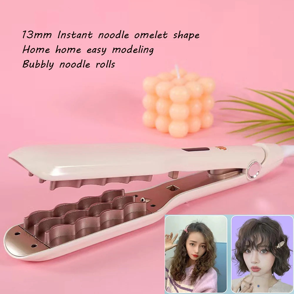 Electric Hair Curle Hair Styling Tools 13MM Flat Iron Hair Water Ripple Curling Iron