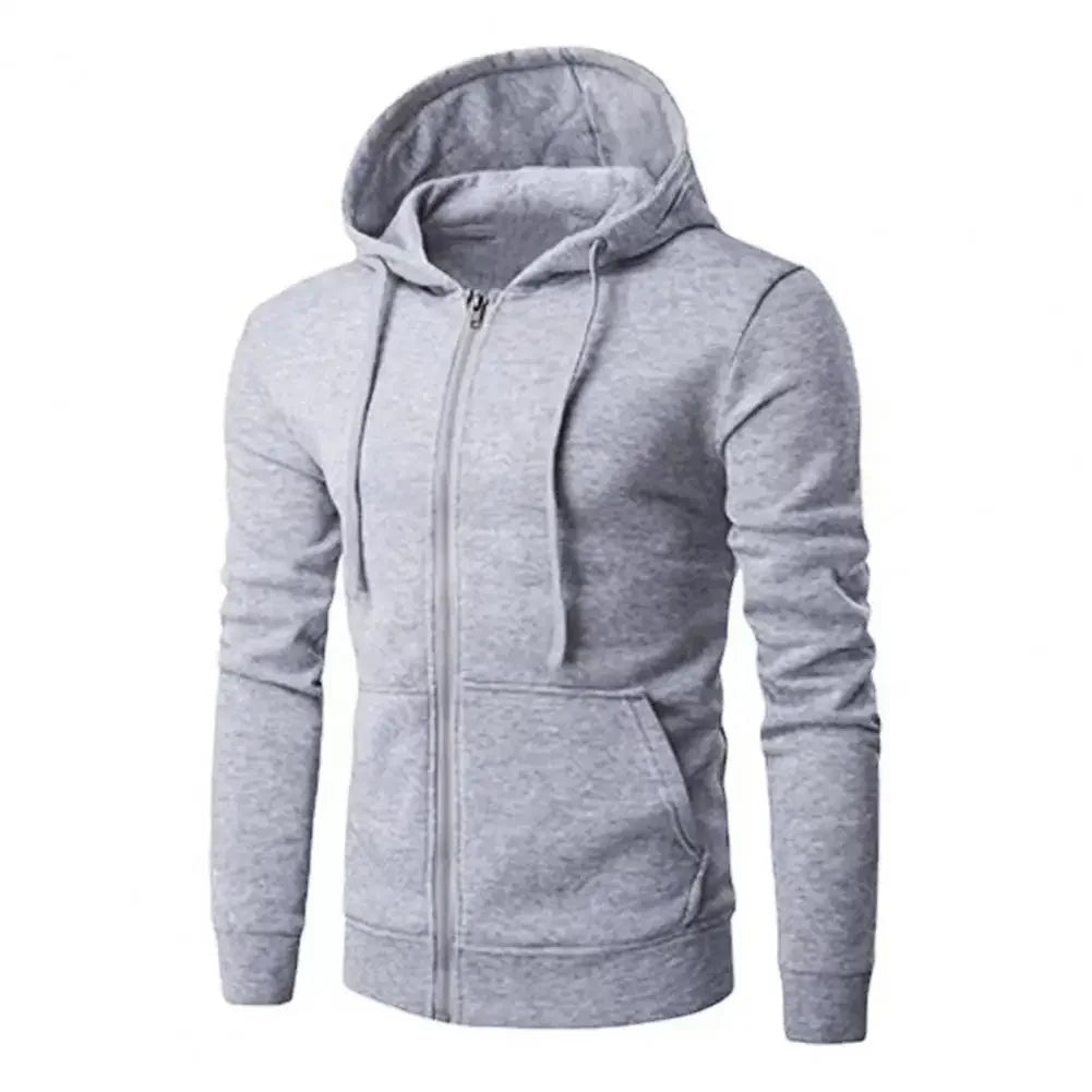 Men's Fleece Zip-Up Hoodie - Loose Casual Hooded Jacket - photo 8