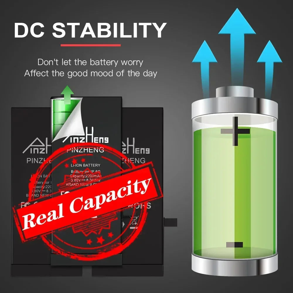 PINZHENG High Capacity Replacement Battery for iPhone X, XR, XS, 11, 12, 13 Mini Max Pro – 1-Year Warranty
