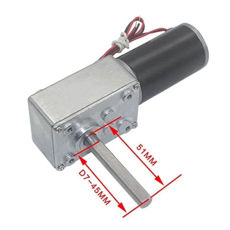 5840-31ZY-51 Geared Motor 12V~24/7RPM~470RPM High Torque 70KG/CM High Power Worm Gear DC Motor Turntable Door Self-Locking