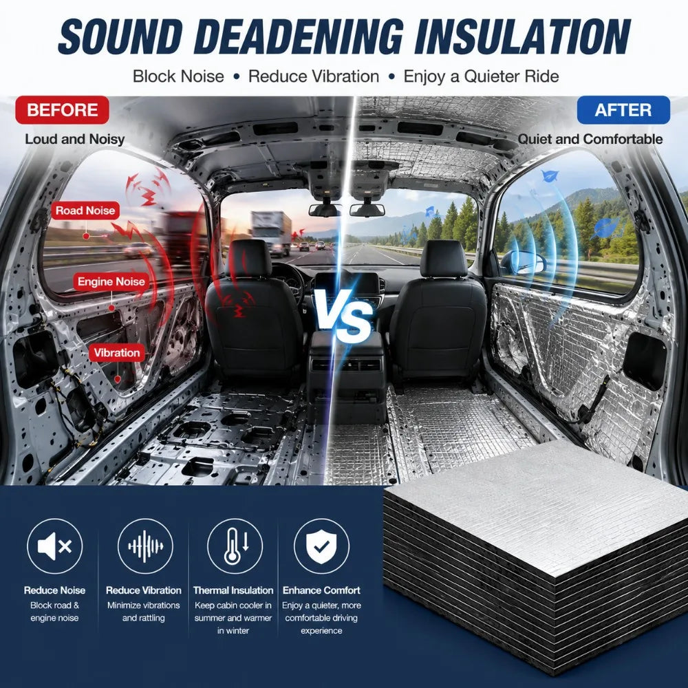 Foil Sound Deadening Mats for Cars, 25 x 18 cm - 10 Pack - view 2