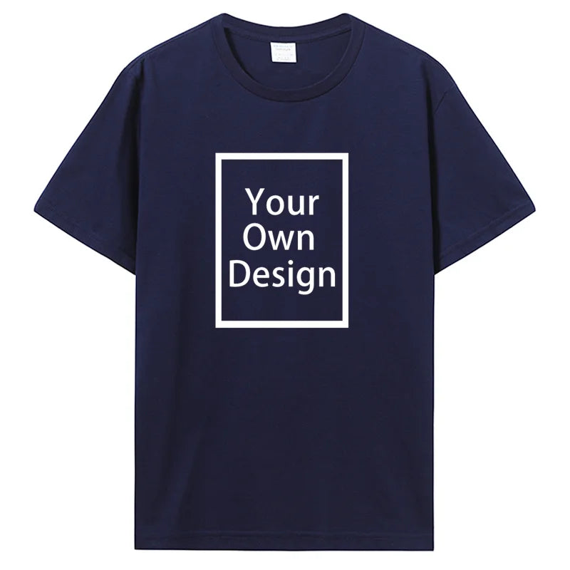 Custom Cotton Customized Print Short Sleeve T Shirt Men Women Tops Tees DIY Your Like Photo Or Logo Cotton T-shirt Men Clothing