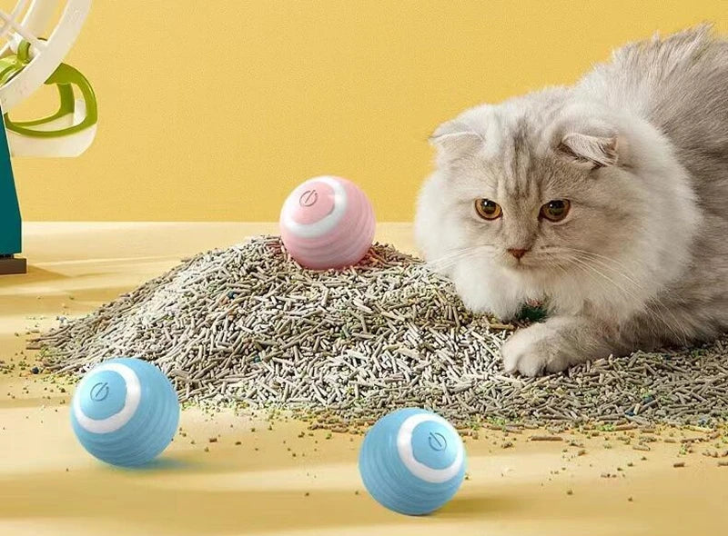 Smart Electric Rolling Cat Toy Ball – USB Rechargeable Automatic Interactive Teaser | Moving Bouncing Ball for Cats