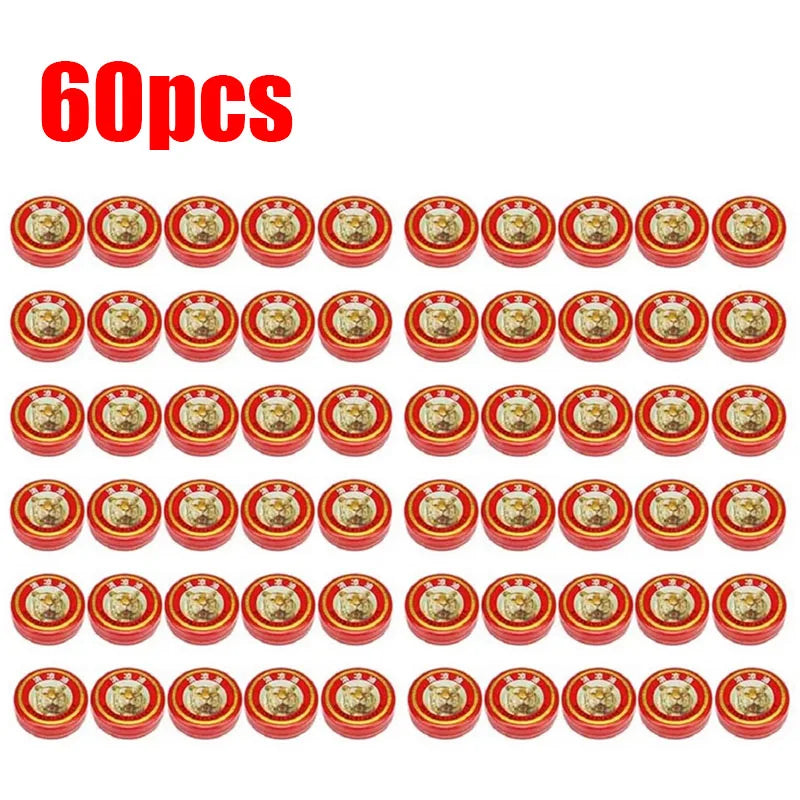 10/40/60pcs Natural Tiger Balm Essential Oil Mosquito Elimination Headache Cold Dizziness Solid Balm Ointment Fragrance Unisex