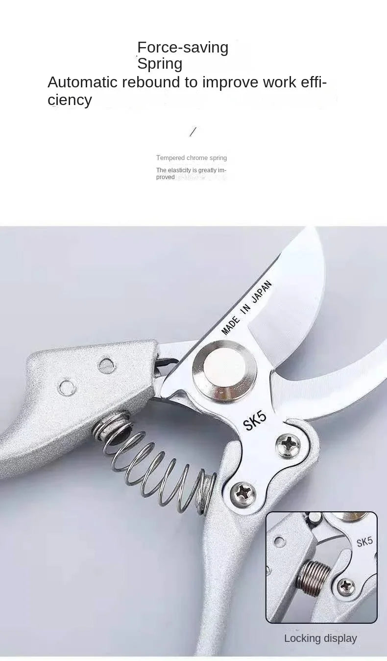 The Professional Gardener's Choice: SK-5 Steel Pruning Shears for Effortless Fruit Tree & Outdoor Trimming