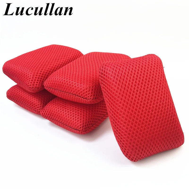 Lucullan 3 Color Microfiber Bug Sponge For Car Washing Ultra Soft Mesh Sponges to Clean Glass Paint Dirty