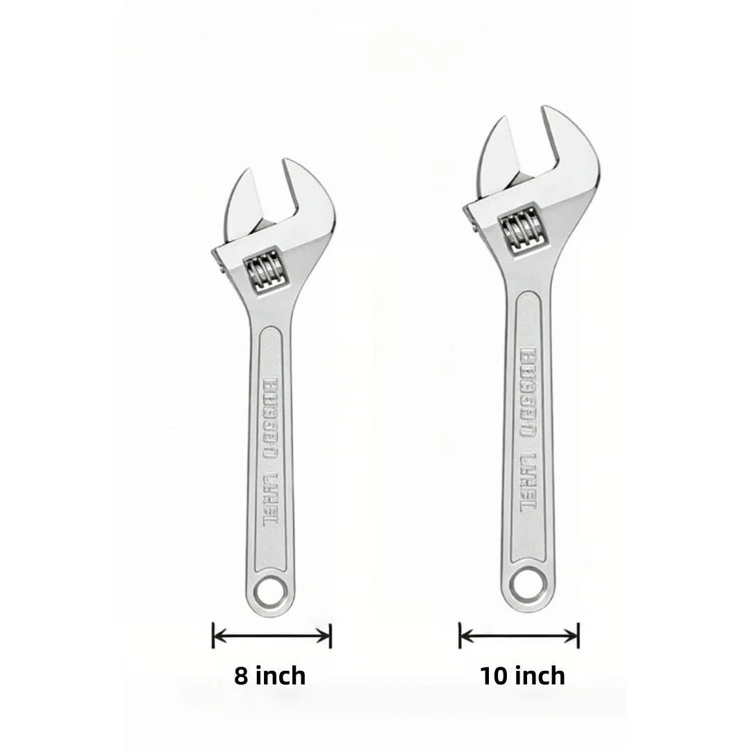 Openin Long Handle Universal Spanner  Adjustable Wrench Large Clamp Steel Mechanical Workshop Hand Repair Tools 6/8/10/12 inchs