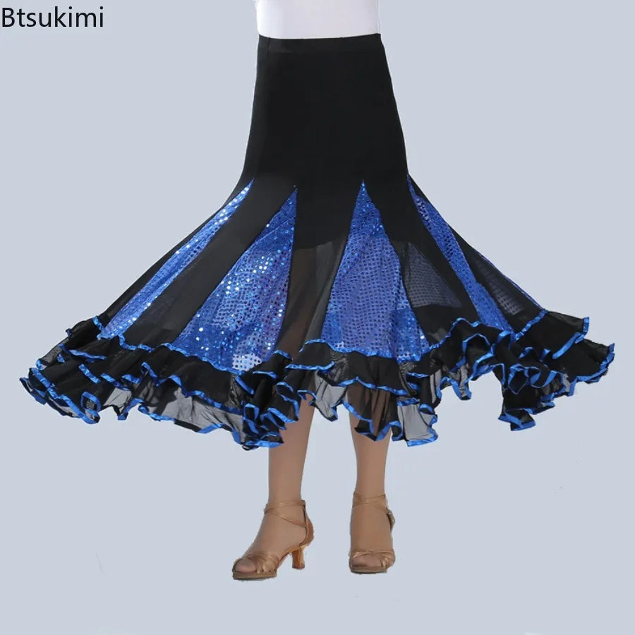 Women's sequin big swing long ballroom dress