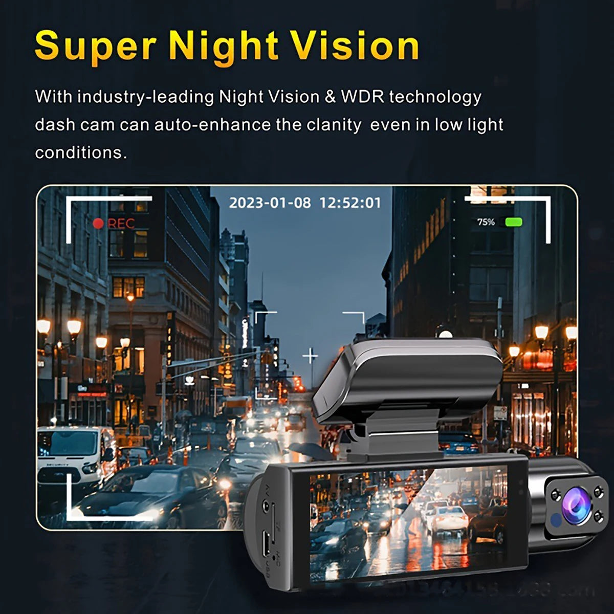 Dash Cam for cars 1080P Car DVR Video Recorder Dual car camera Front Inside View Camera Loop Recording WiFi Monitor Dashcam