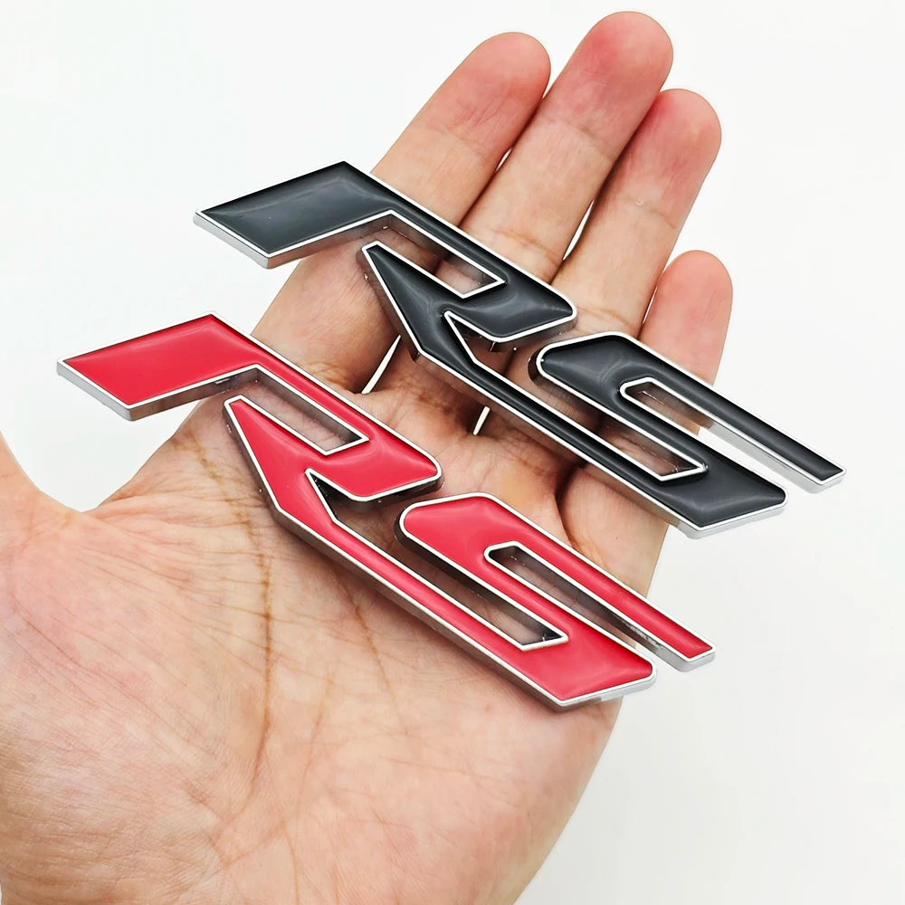 3D Metal RS logo Car Sticker Front Grill Emblem Trunk Badge Decals For Chevrolet Blazer Aveo Trax Cruze Sonic Onix Accessories