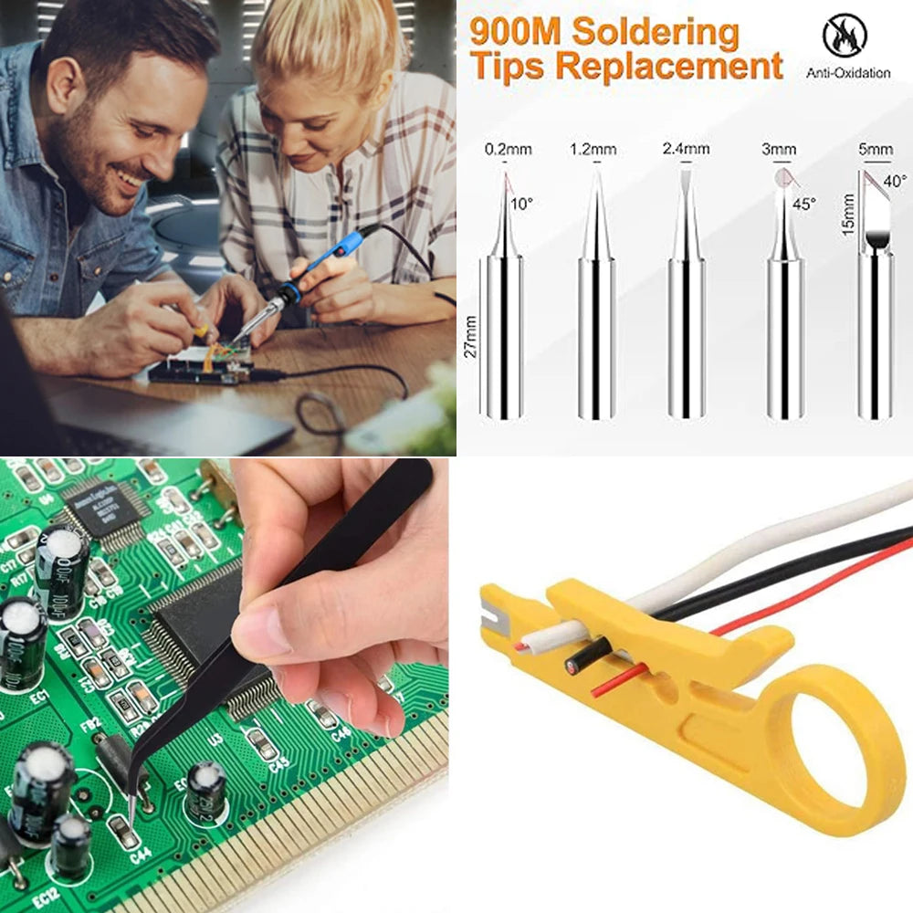 2026 Electric Soldering Iron Kits (SKU:10-IN-1)(16-IN-1)(20-IN-1) 60W Adjustable Temperature Replaceable Soldering Iron Welding