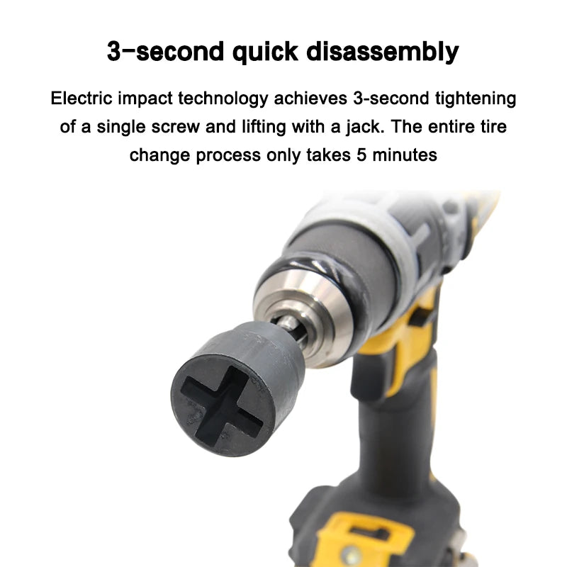 Automotive High Hardness Cross-Shape Socket Wrench Electric Conversion Connect Rod Tire Unload Labor-Save Jack Tool