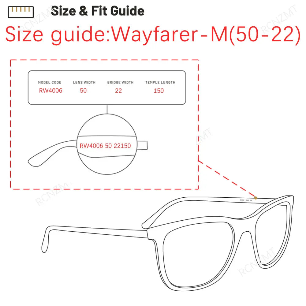 For Ray Ban Meta Lens Replacement Transitions RW4006/4008 Wayfarer Headliner Anti Blue Prescription Lenses Accessories