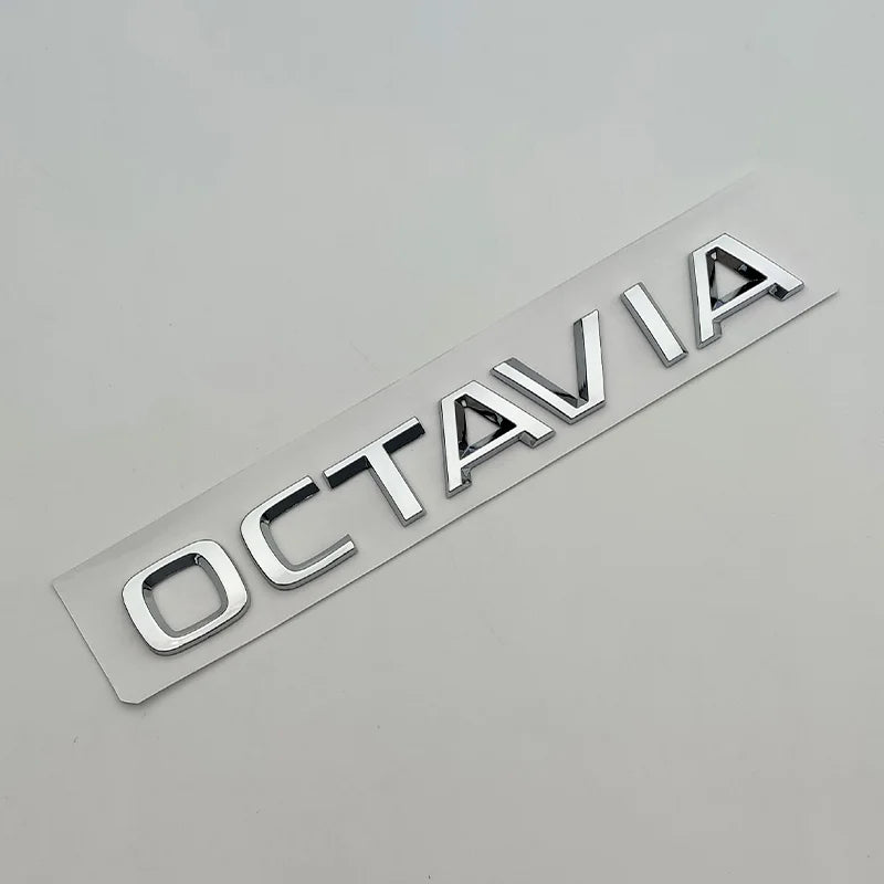 3D ABS Chrome Black Logo Octavia Emblem Letters Car Rear Trunk Badge Octavia 1 2 3 4 A5 A7 MK3 Octavia Sticker Accessories