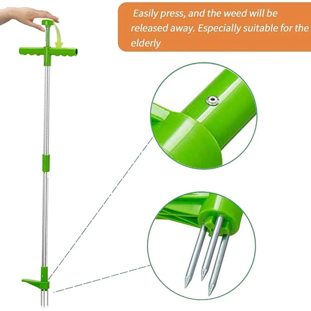 Stand-Up Weed Puller — Long-Handle Root Grabber for Dandelions & Weeds