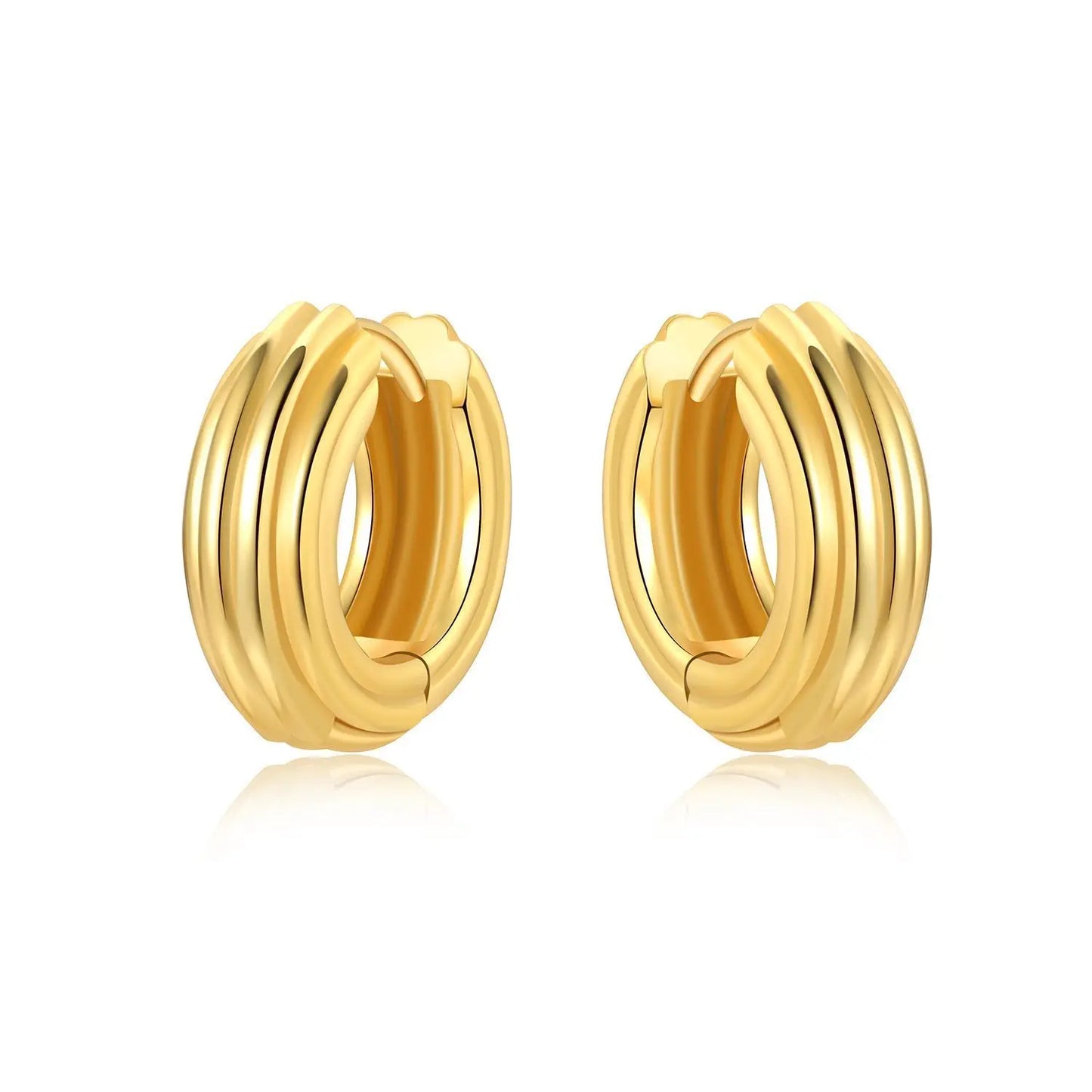 Original 2026 S925 Sterling Silver Zircon 18K Gold Lining Vintage Hoop Earrings for Women Birthday Party Wedding Gift Jewellery