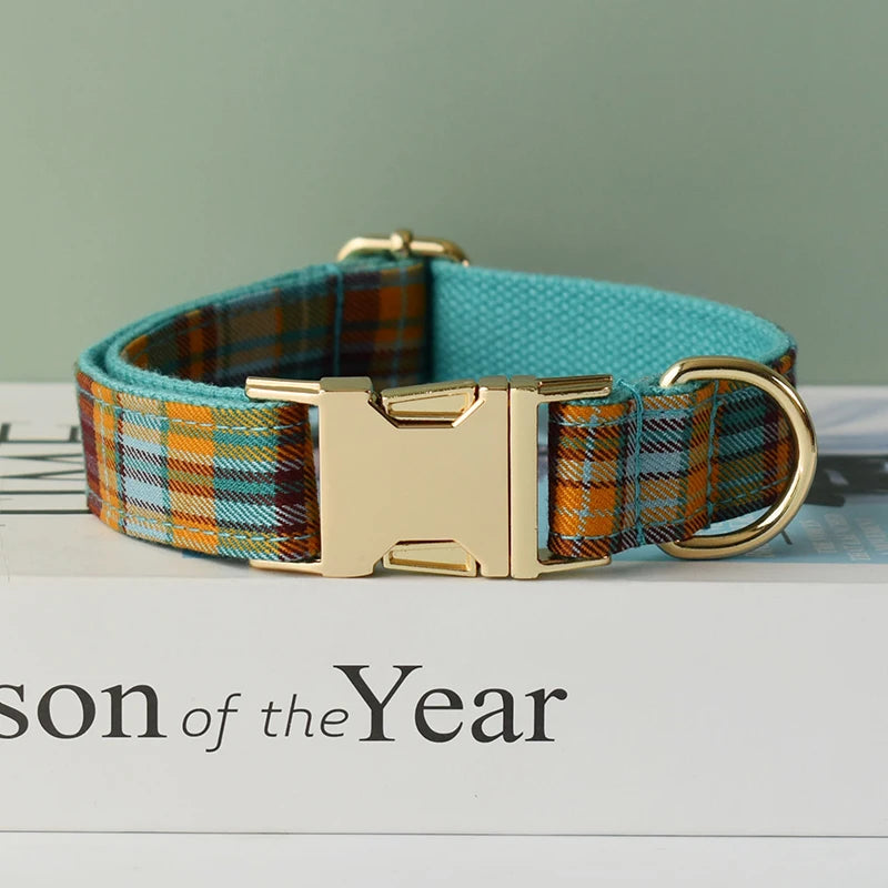 Padded Dog Collar & Leash Set - Plaid & Velvet Bow Styles, S-XL - photo 27