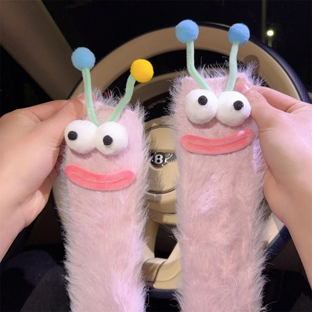 Women's Fuzzy Monster Sleep Socks, Coral Fleece