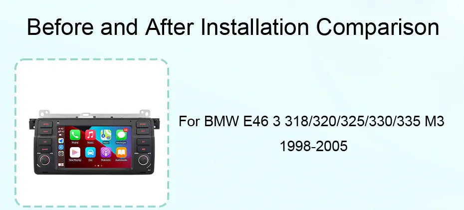 7"Android 16 Car Radio for BMW E46 3 Series 318 320 325 330 335 M3 1998-2005 GPS Navi WiFi Bluetooth FM Touch Screen Car Stereo