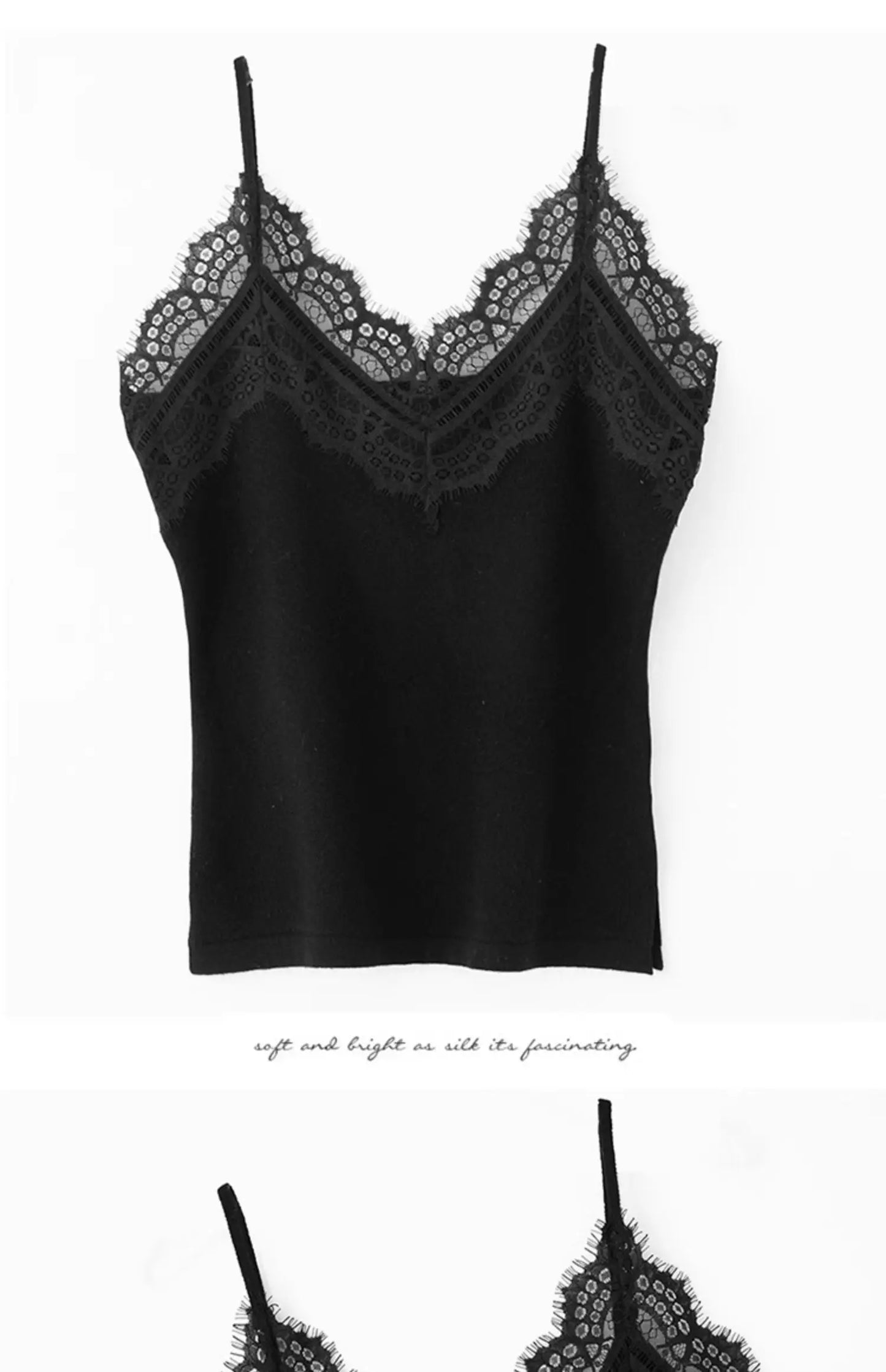 Women's Lace Trim ter Vest Ice Silk Knitted Svel Top Outerwear Suit Inner Match Beautiful Ba ort Sle Daily Wear