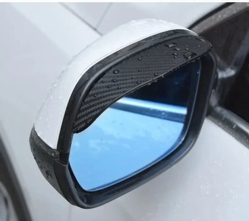 2PCS Universal Auto Rear View Mirror Rainy Shield Guard Car Rearview Mirror Rain Eyebrow Carbon Fiber Sun Visor Shade Cover