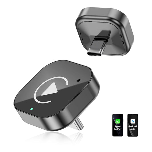 Type-C 2-in-1 Wireless CarPlay & Android Auto Adapter