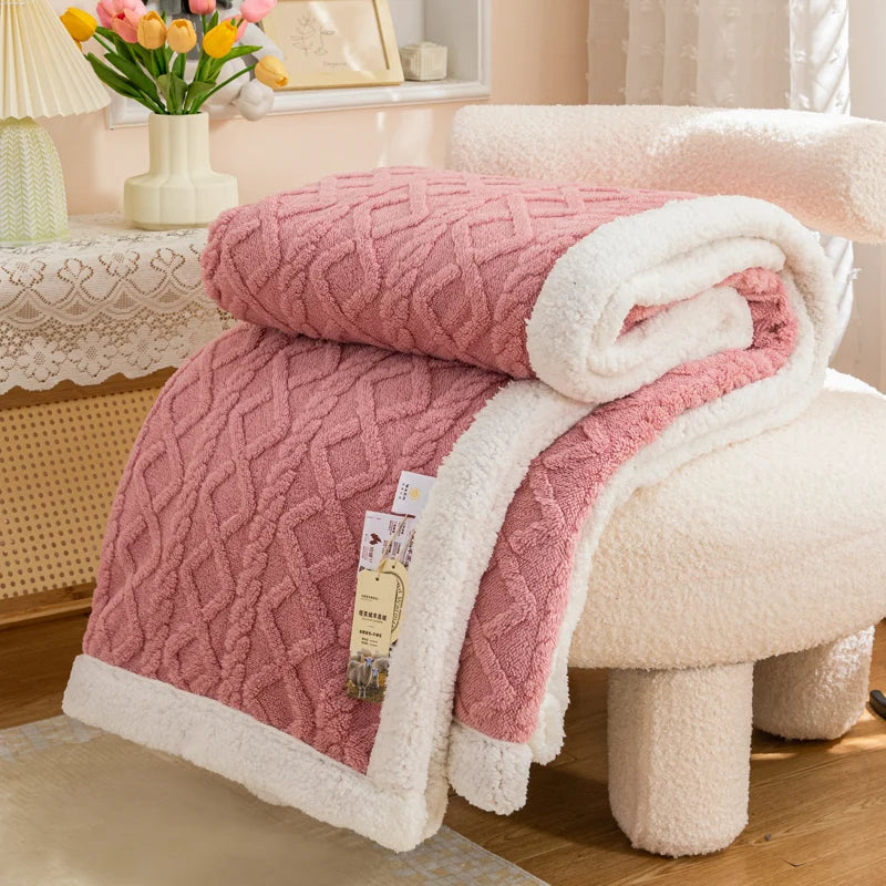 Cozy Coral Fleece Winter Throw Blanket - Soft & Plush