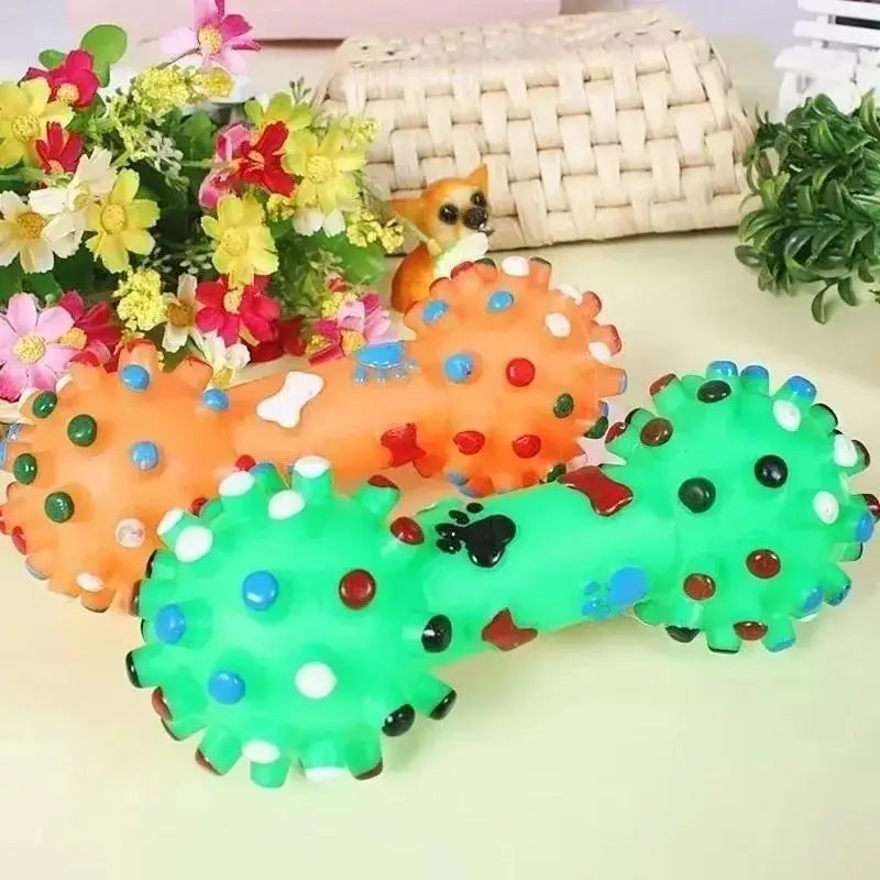 Squeaky Rubber Dog Chew Toy - 11.5cm Random Color Play Toy - photo 5