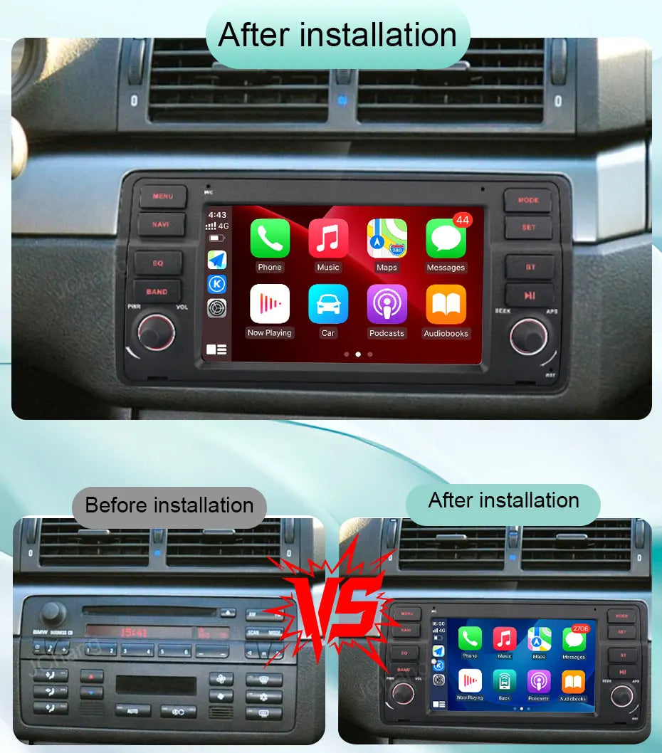 7"Android 16 Car Radio for BMW E46 3 Series 318 320 325 330 335 M3 1998-2005 GPS Navi WiFi Bluetooth FM Touch Screen Car Stereo