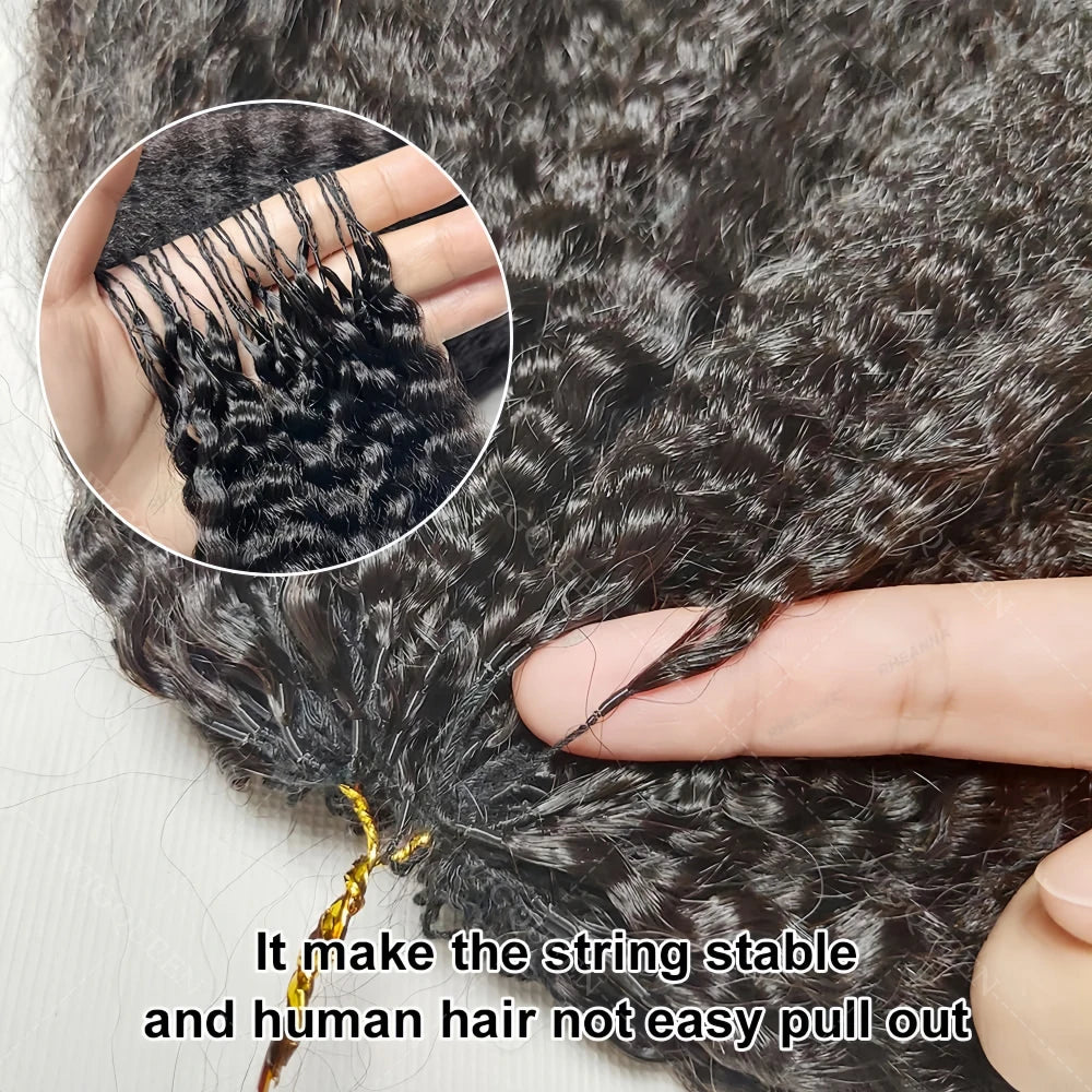 12A Invisible String Kinky Straight Crochet Human Hair Feather Hair Extensions PreLooped Yaki Straight Crochet Hair For Braiding