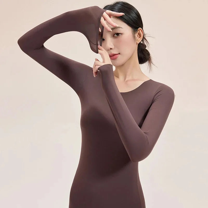 Women's Seamless Ultra-Thin Thermal Set - Long Sleeve Top & Pants - photo 6