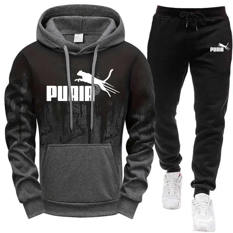 Hooded Sweatshirt and Sweatpants Outdoor Sports Jogger Suit Men's Set/Hoodie/Pants Autumn Winter Daily Casual Fashion Sportswear