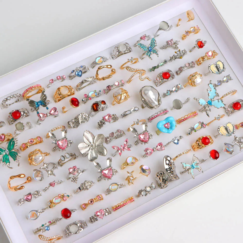 Punk Stackable Ring Set – Mixed-Style Midi Knuckle Rings