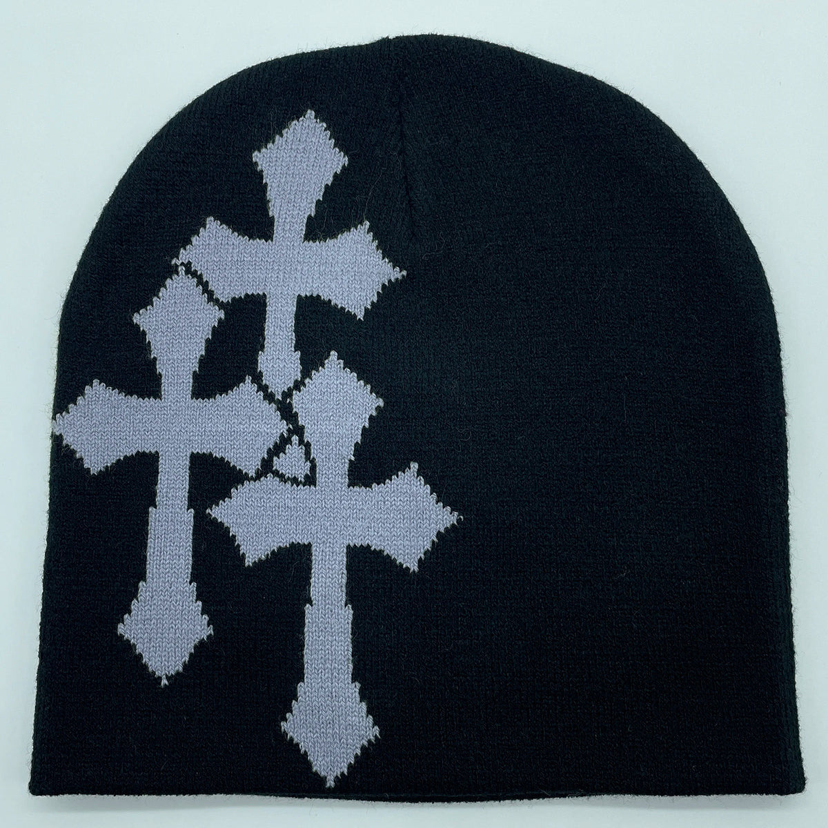 Cross Jacquard Knit Beanie, Hip Hop Hat
