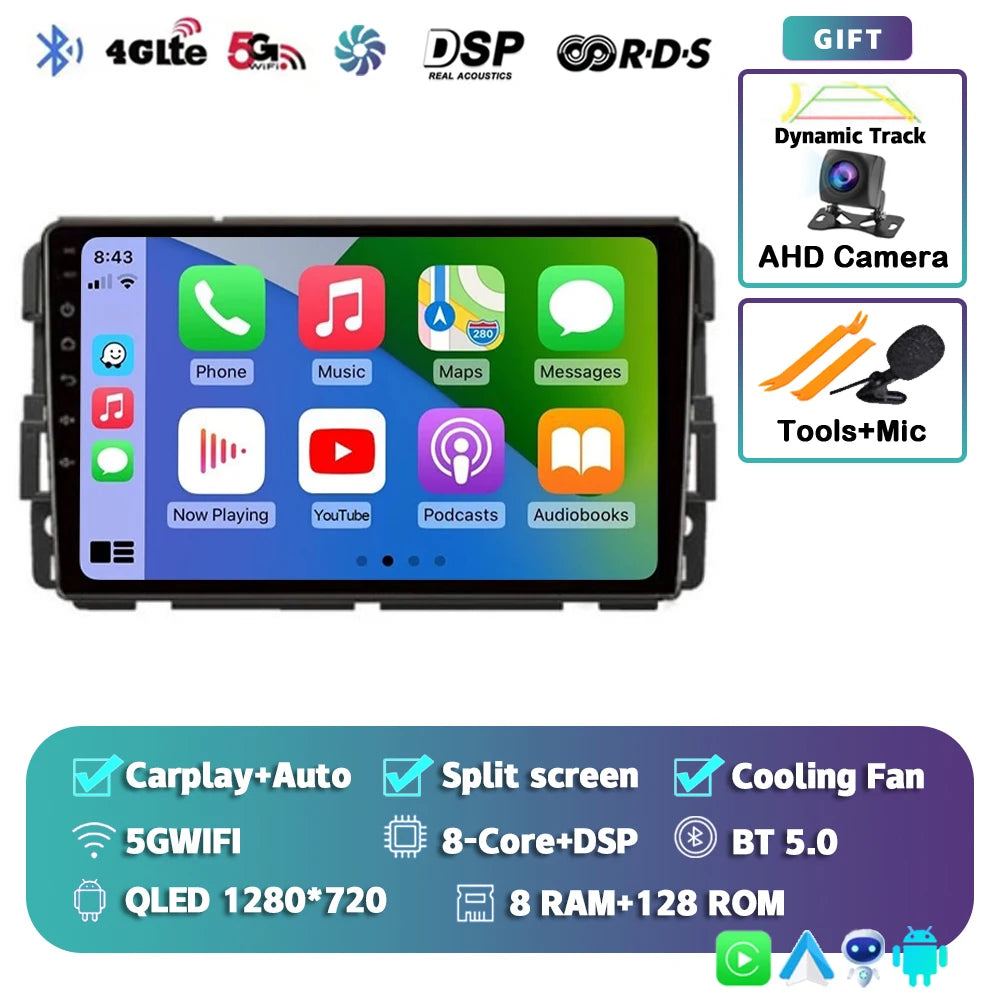 Android 16 Car Radio Multimedia Player For Chevrolet Silverado Impala GMC Yukon Acadia Sierra Carplay Car Stereo Dsp Ai Voice BT