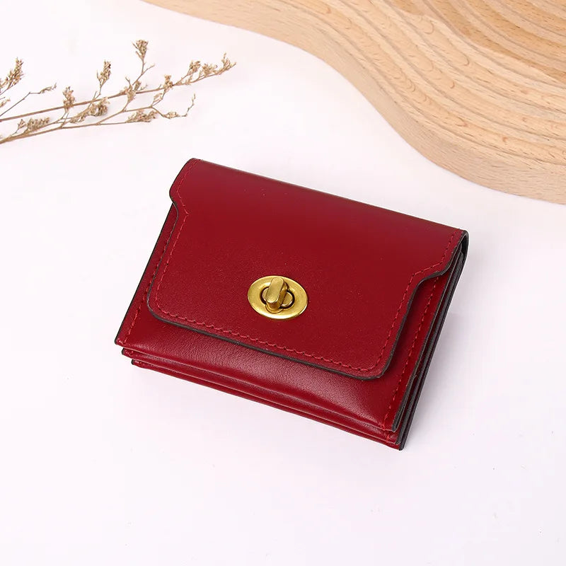 Women's Fashion Short PU Leather Wallet – Slim Coin & Card Holder Purse