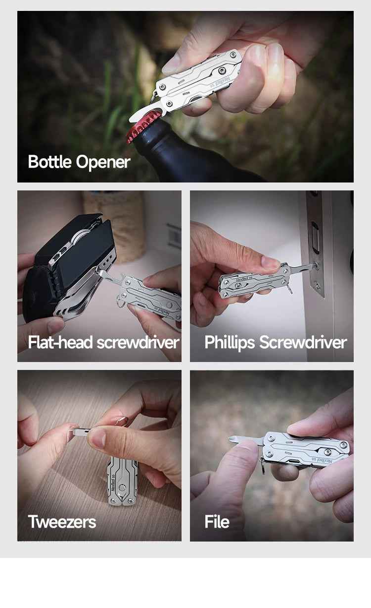 NexTool 8 In 1 Mini Sailor Scissors S0 Micro Keychain Multitool Screwdriver Portable Pocket Folding EDC Tool for Travel