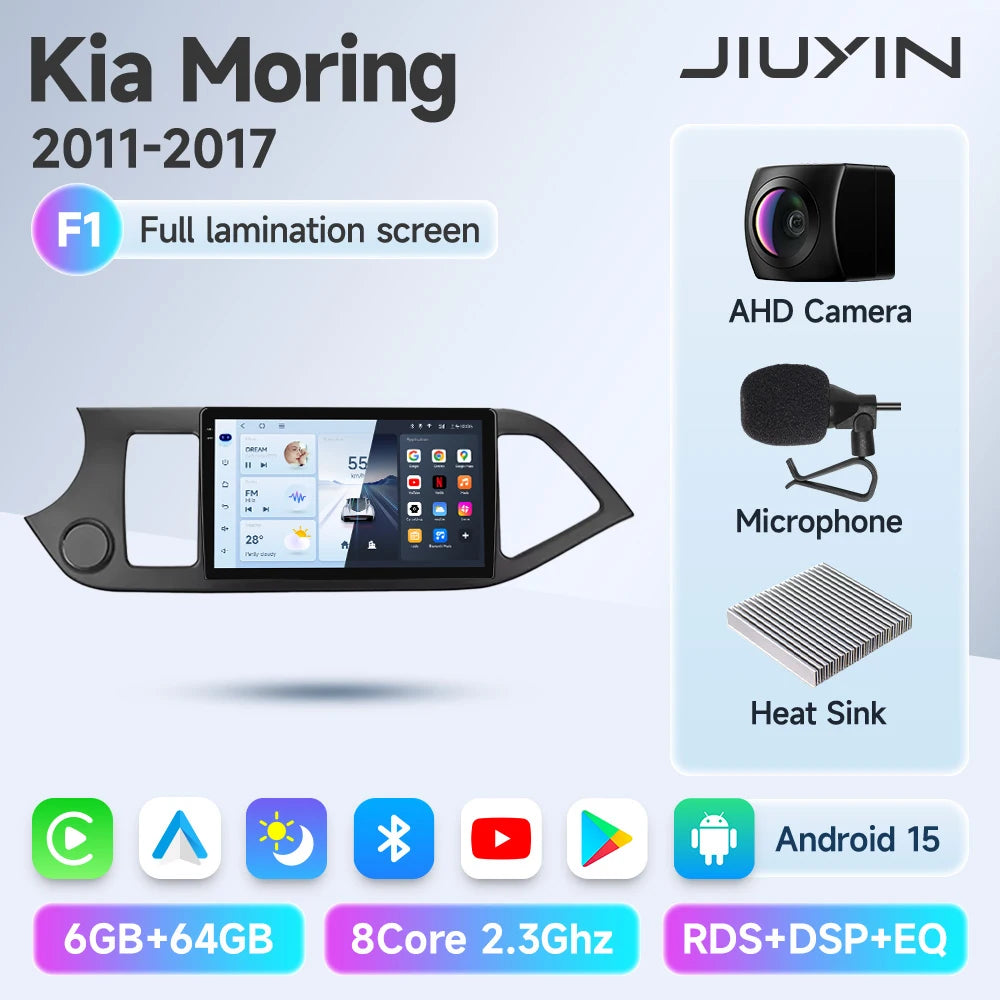 JIUYIN Android 15 Carplay Car Radio Multimidia Video Player For KIA PICANTO Morning 2011-2017 Navigation GPS IPS Head Unit