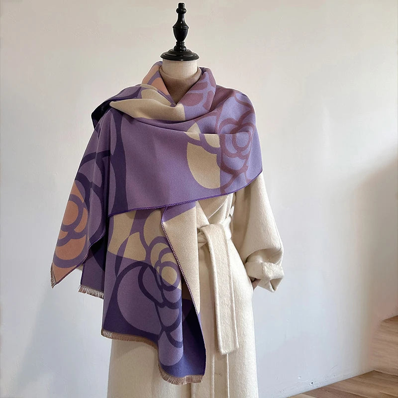 Women's Thick Blanket Stole - Cashmere-Feel Pashmina Winter Wrap - photo 3