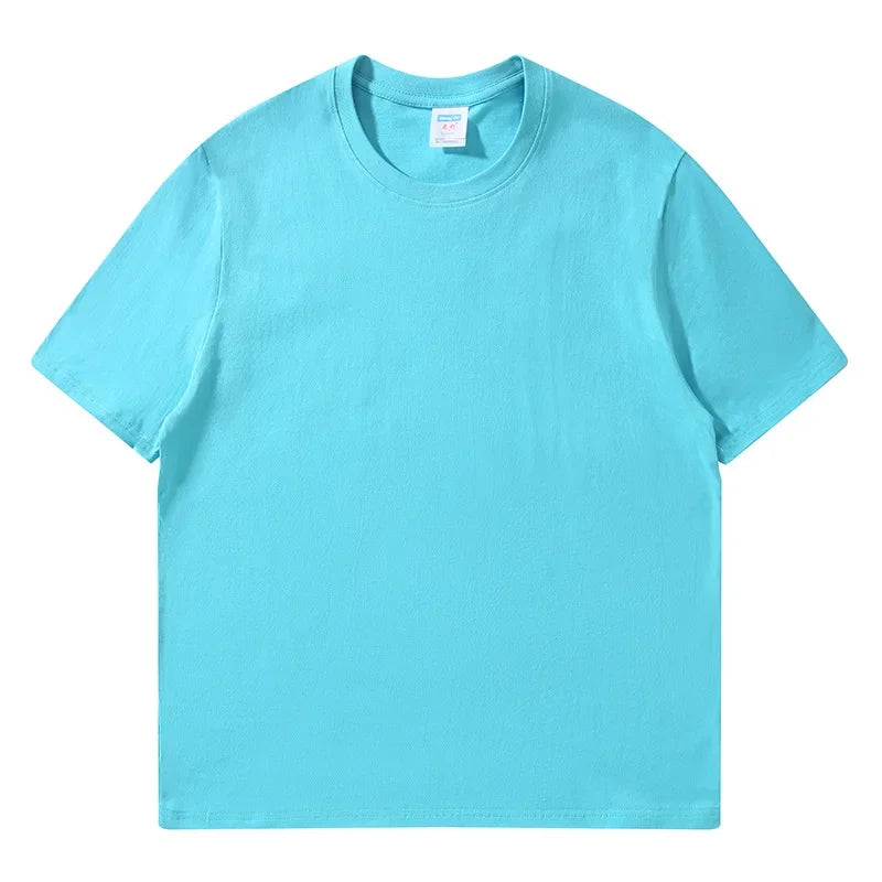 Women's 100% Cotton Loose Tee — Solid O-Neck Short-Sleeve Casual Summer Top