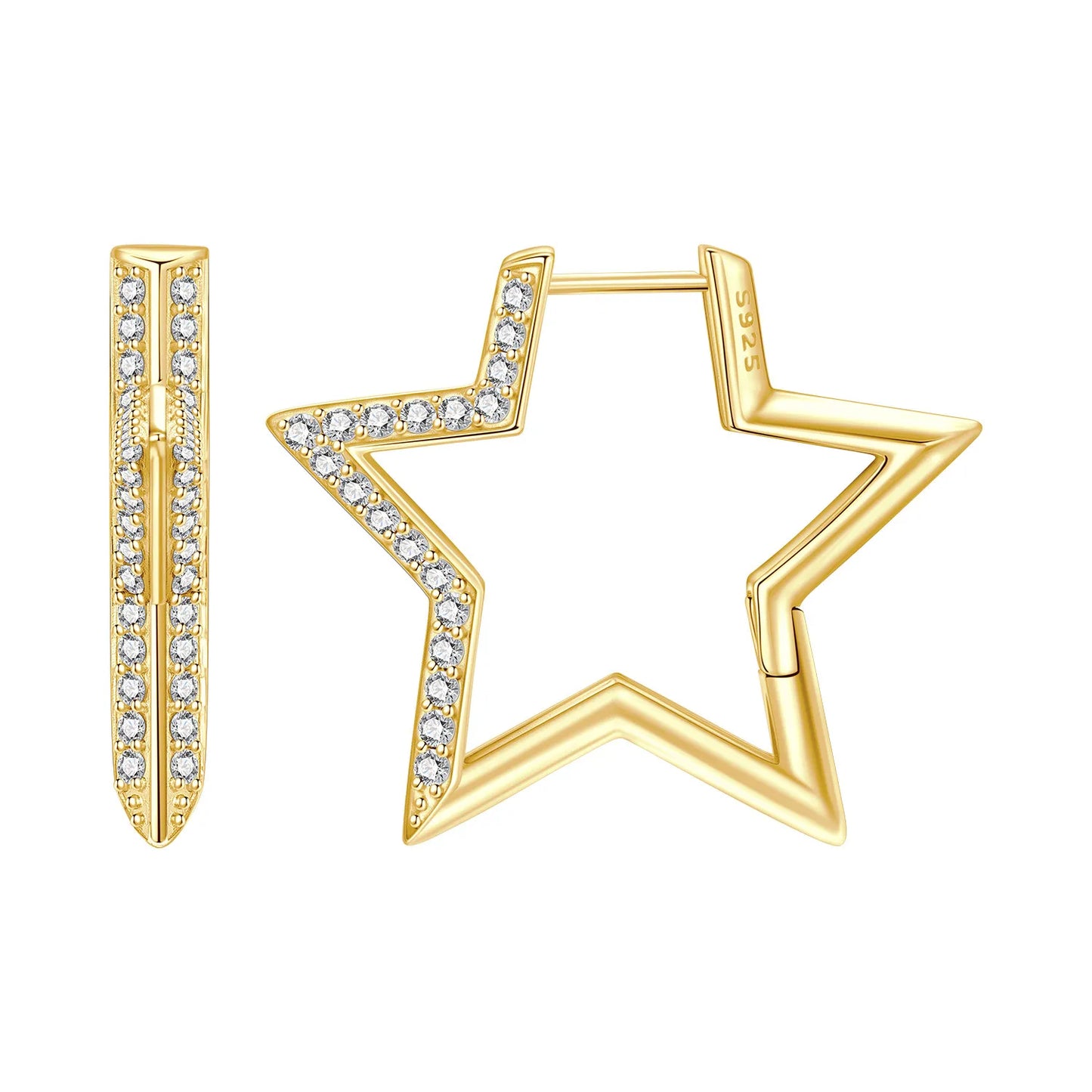 Original 2026 S925 Sterling Silver Zircon 18K Gold Lining Vintage Hoop Earrings for Women Birthday Party Wedding Gift Jewellery