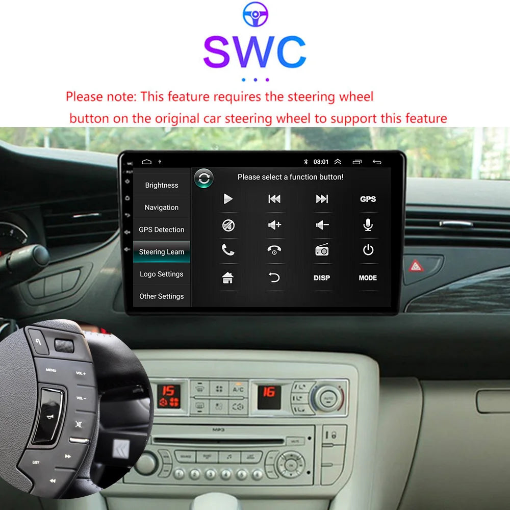 Android 16 Carplay For Citroen C5 2008-2017 Car Radio Auto 4G GPS Navigation Multimedia Video Player Stereo Multimedia Video
