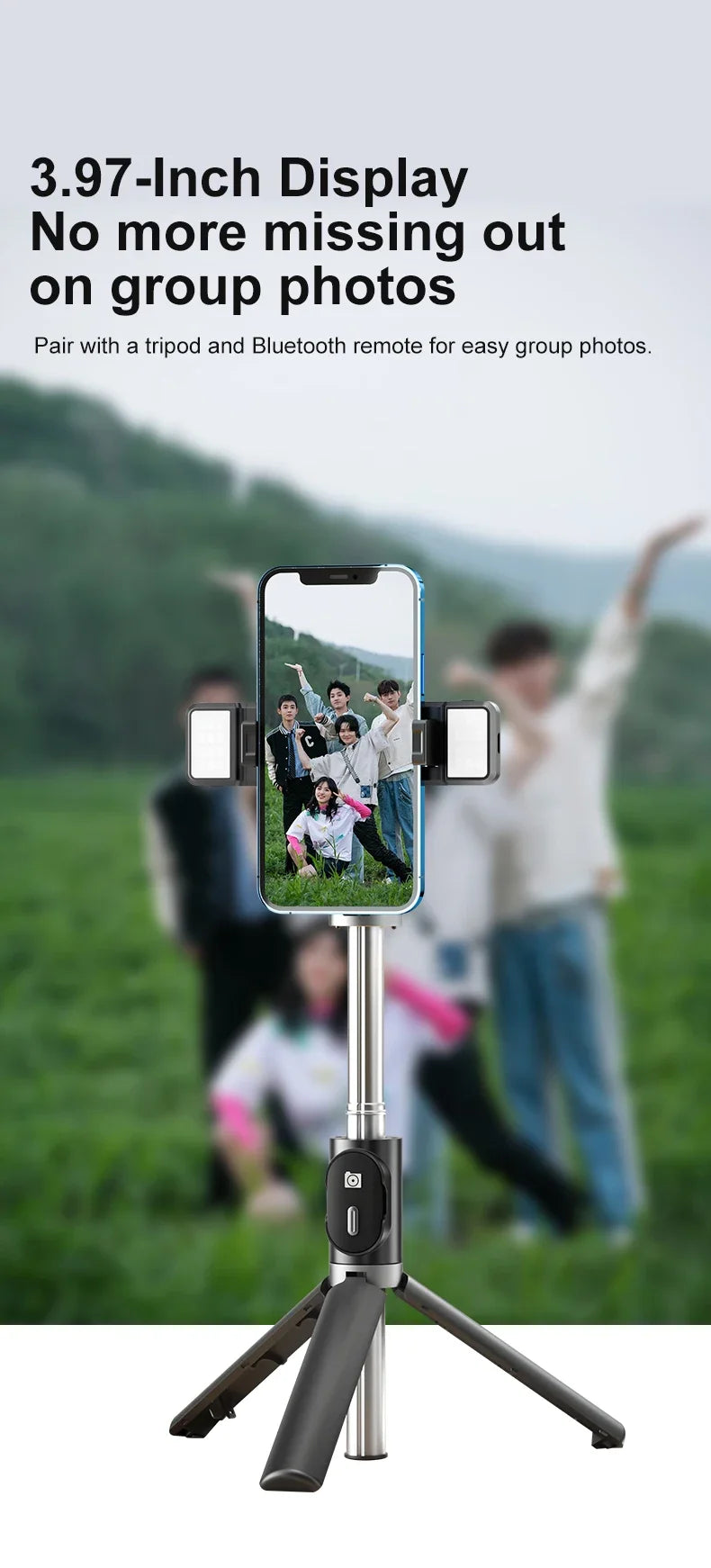 Magnetic Phone Back Vlog Selfie Monitor Screen Live Stream Camera Compatible with iPhone & Android
