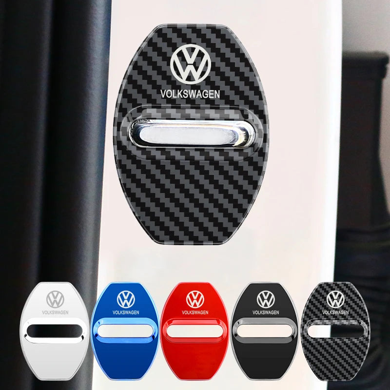 4Pcs Car Door Lock Protective Cover Sticker – Compatible with Volkswagen Golf, Polo, Passat, Tiguan, Jetta, T-Roc