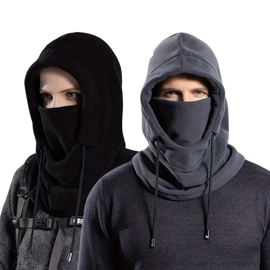 Knitted Hood Balaclava with Drawstring - Windproof Ski Mask