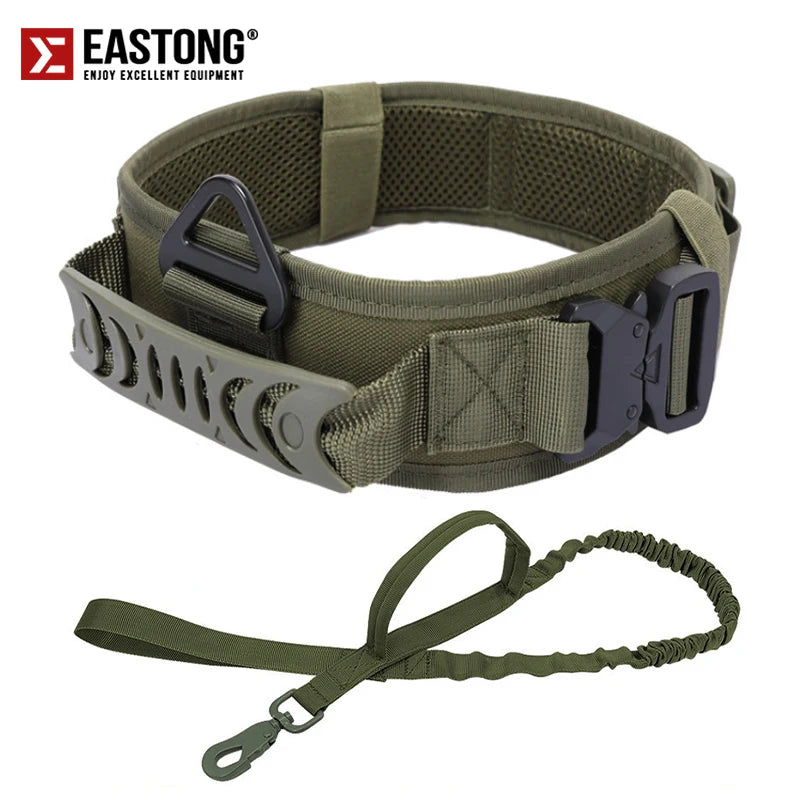 Tactical Reflective Dog Collar - Metal Buckle & Handle