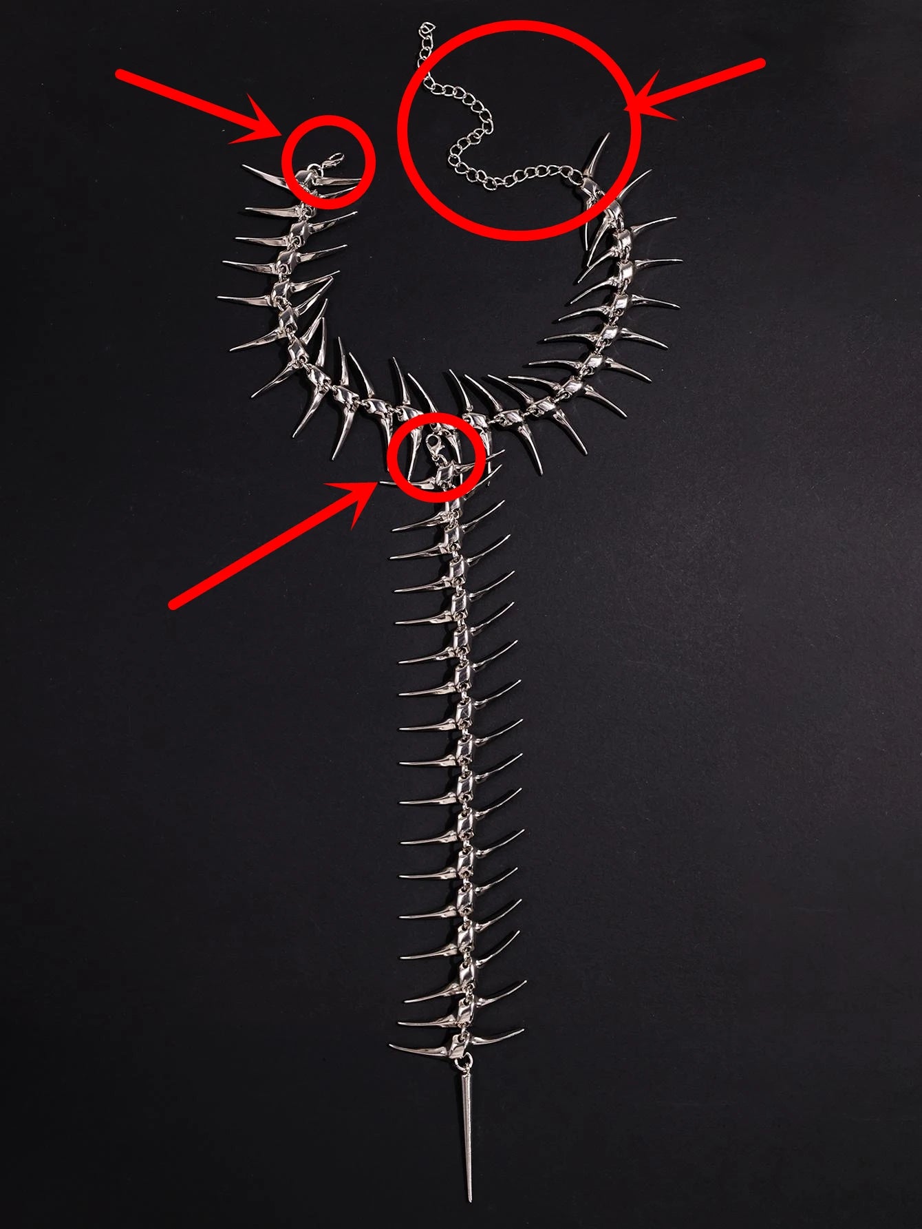 Hip-Hop Thorn Skeleton Necklace for Women - Edgy Street-Style Statement
