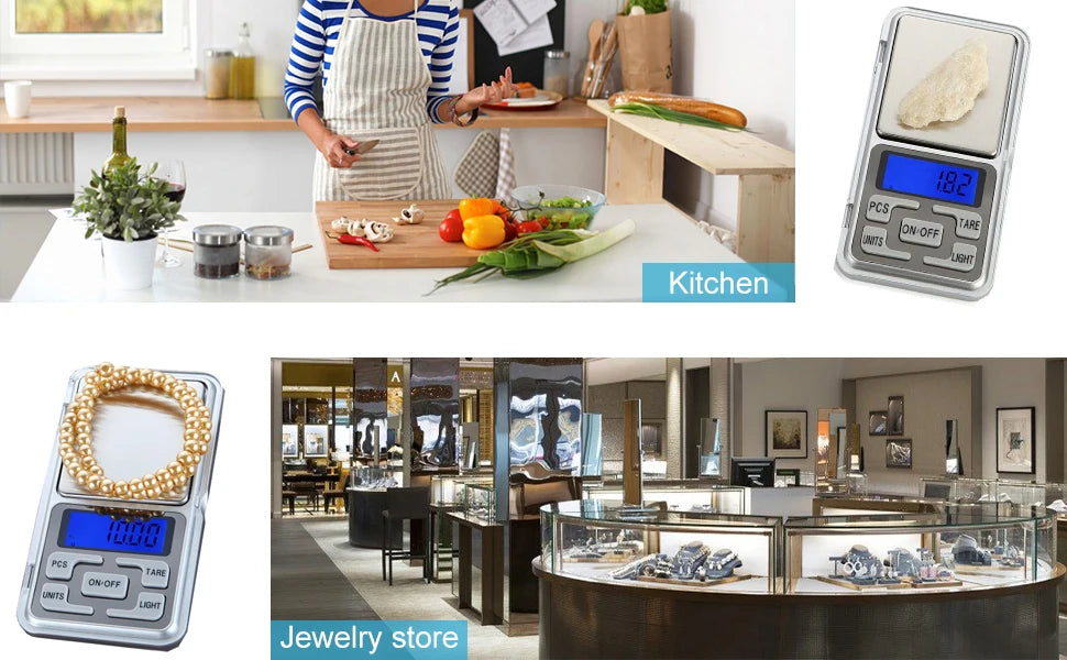 High Precision Mini Pocket Scale 500g/0.1g, Portable Digital Jewelry Scale, Accurate Small LCD Weighing Device for Easy Carry