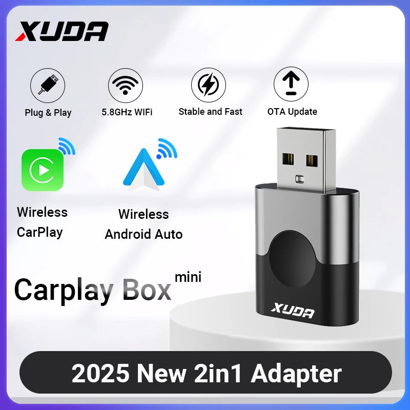 Mini 2-in-1 Wireless CarPlay & Android Auto Adapter